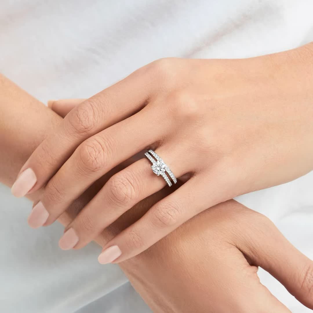 Tiffany & Co. Solitaire Ring with Diamond Band